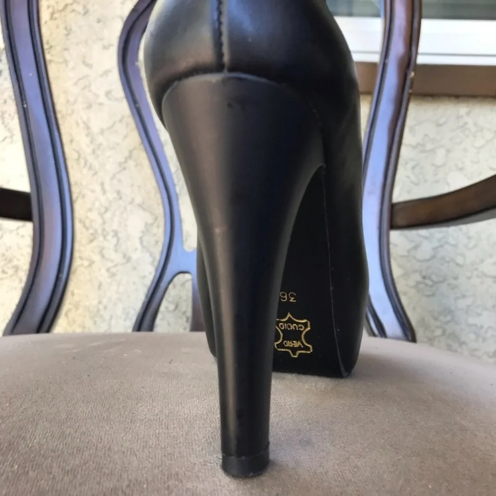 Peep Toe Platform‎ Leather Sandal Heel Shoes